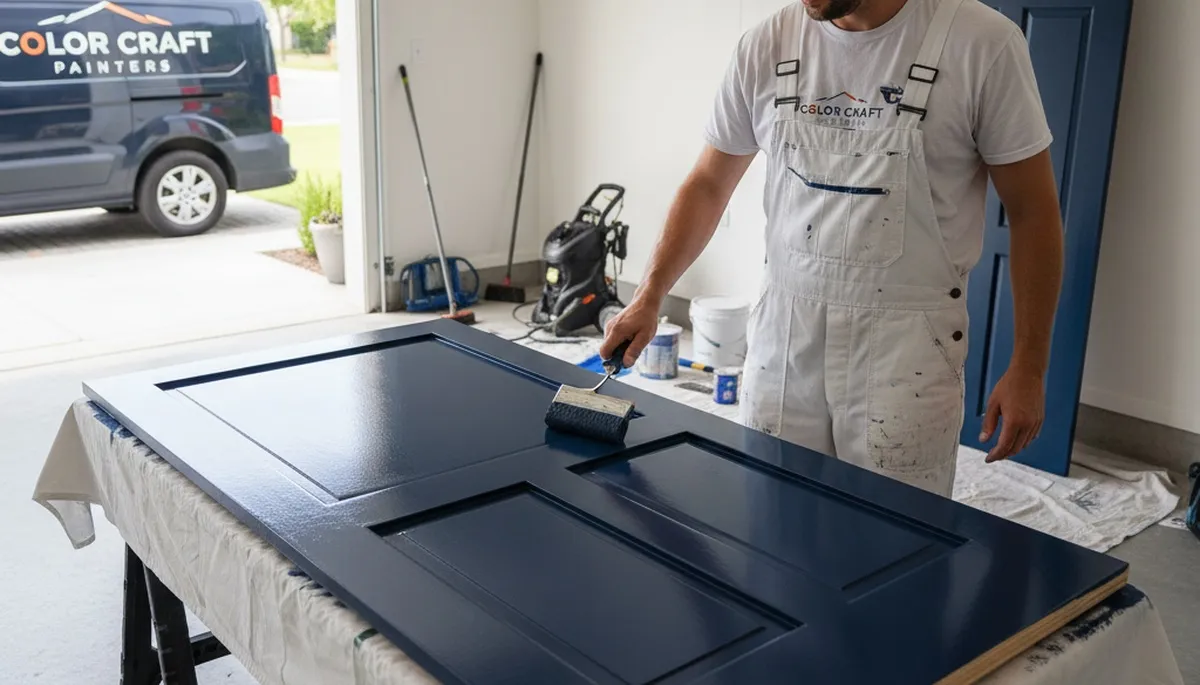 Professional door painting for adobe homes in Albuquerque NM by expert house painters