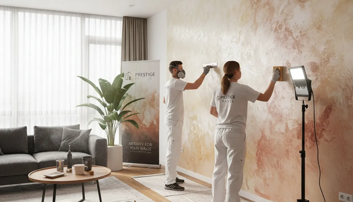 Professional faux wall painting finish in Albuquerque, NM home by expert house painters